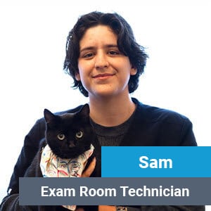 Sam, veterinary team member at Primary Care Animal Hospital in Long Beach, CA